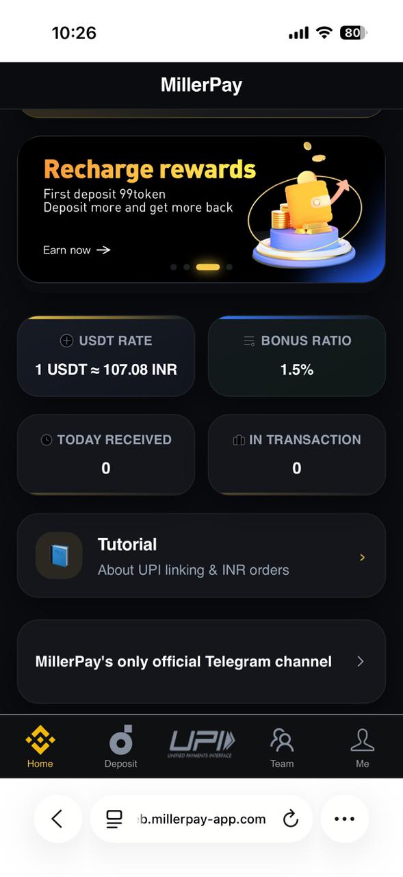 Miller Pay app tutorial and official Telegram channel card