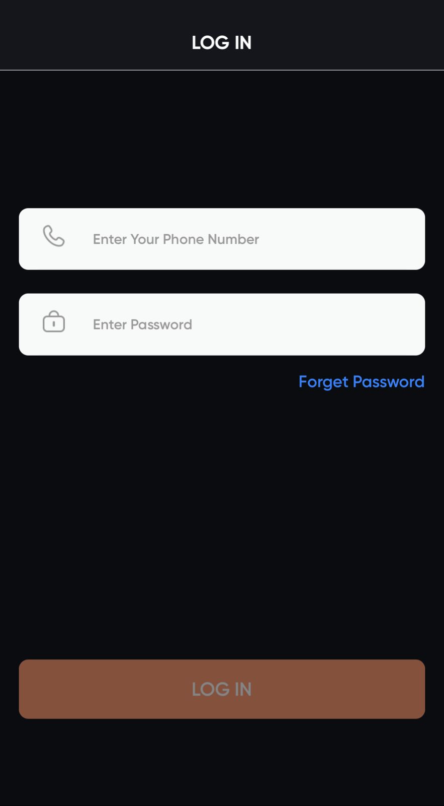 Miller Pay login screen with phone number and password fields